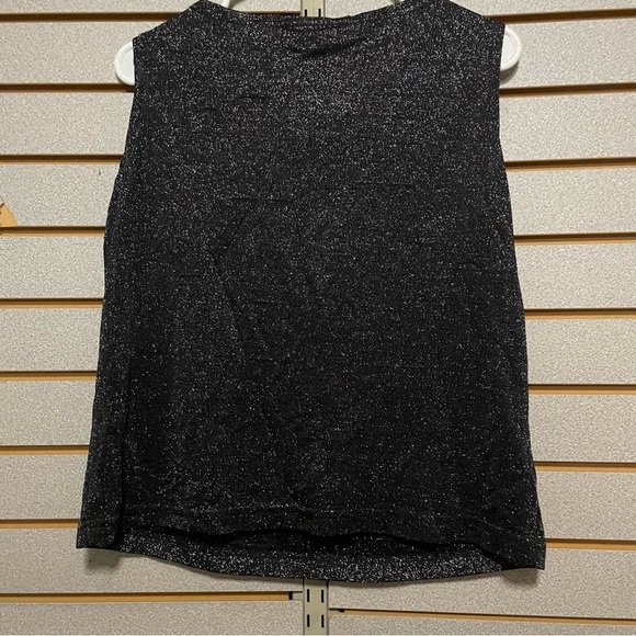 VTG Kathy Lee XL Black Sparkly Shiny Sleeveless Top Tank Metallic Made In USA! - Picture 4 of 4